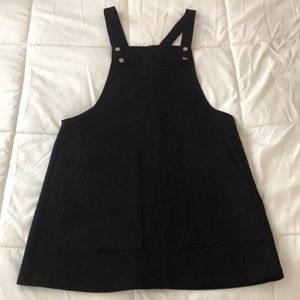 Suede overall dress